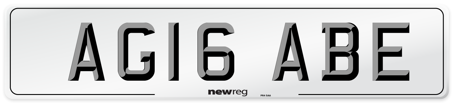 AG16 ABE Number Plate from New Reg